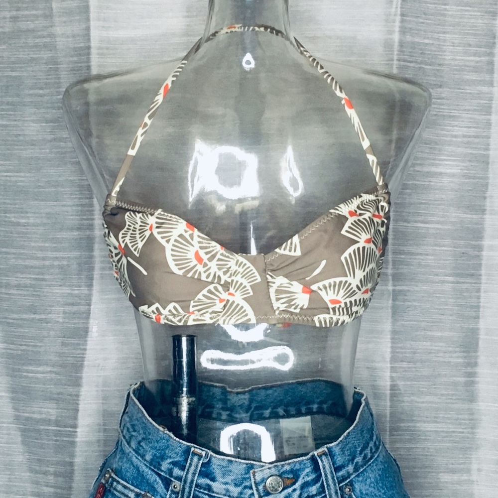 Salt Swimwear bikini halter w fan print